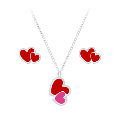 KAYA sieraden Silver children’s jewelry set ‘Two Hearts’