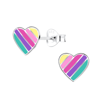 KAYA sieraden Kinderoorbellen 'Rainbow Heart'