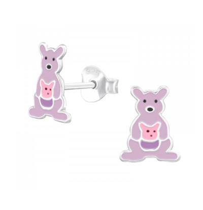 KAYA sieraden Children's earrings 'Purple Kangaroo'