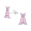 KAYA sieraden Silver Children's Earrings 'Purple Kangaroo'