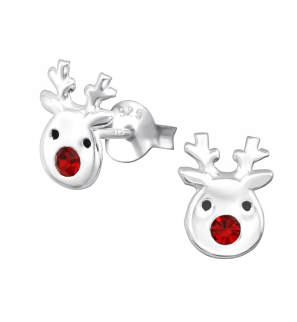 KAYA sieraden Silver Children's Earrings 'Rudolf' with Crystal