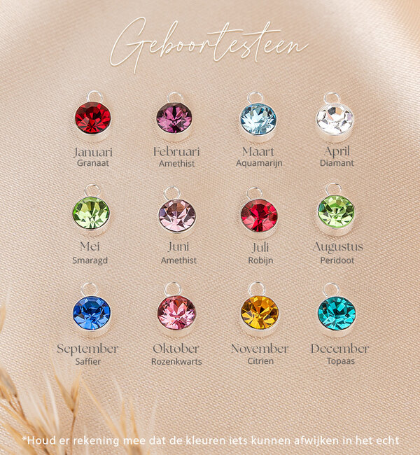KAYA sieraden Armband met Naam en Geboortesteen 'Beaded'