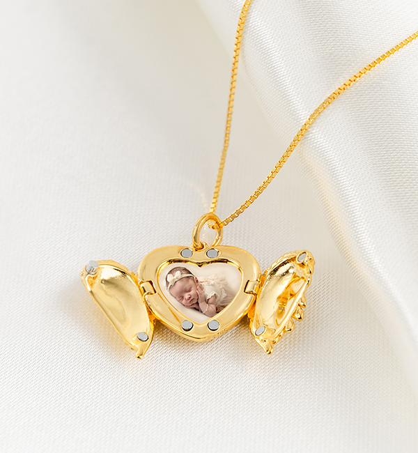 Gegraveerde sieraden Necklace with Photo ‘Locket’ with Engraving