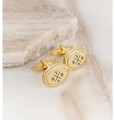KAYA sieraden Cufflinks 'Round Portrait' | Stainless steel