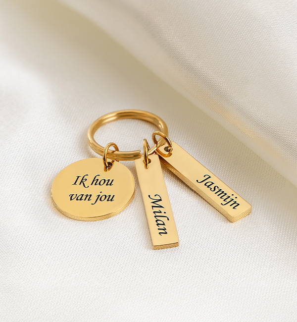 KAYA sieraden Keychain with name charms | Create your own