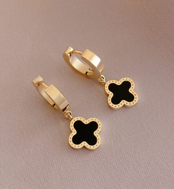 KAYA sieraden Earrings Hearts | Stainless Steel - Black