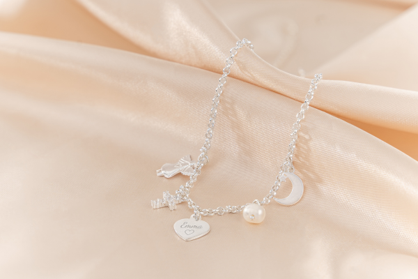 Bedelketting met graveerbedel zilver