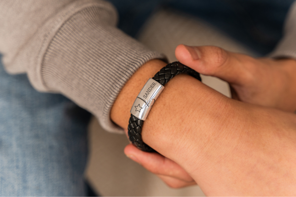 Leren armband jongens met naam 