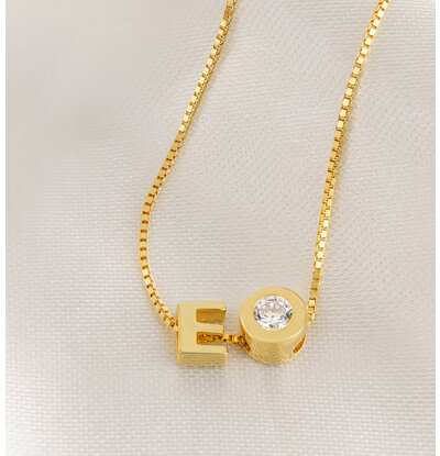 KAYA sieraden Ketting met Letter | Kristal