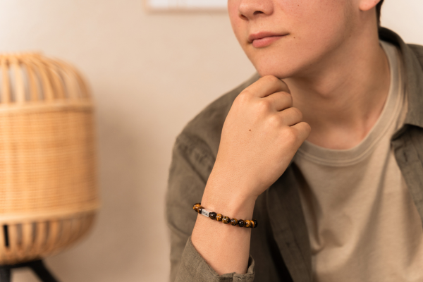 Kralenarmband tijgeroog jongens