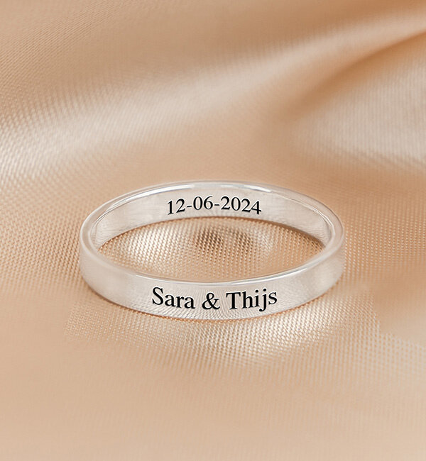 KAYA sieraden Gepersonaliseerde Ring met Gravure - Zilver