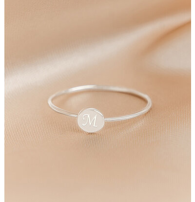 KAYA sieraden Ring 'Disc' met Initiaal