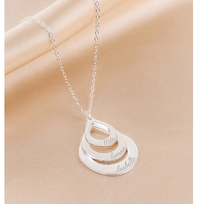 KAYA sieraden Ketting met Gravure 'Raindrops'
