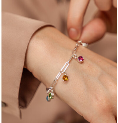 KAYA sieraden Link bracelet with Birthstones 'Closed Forever' | Compose yourself