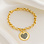 Gegraveerde sieraden Fingerprint Bracelet 'Beaded Heart'
