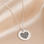 Gegraveerde sieraden Necklace with Fingerprint 'Beaded Heart' - Black