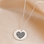 Gegraveerde sieraden Ketting met 2 Vingerafdrukken  'Beaded Hart' - Zwart