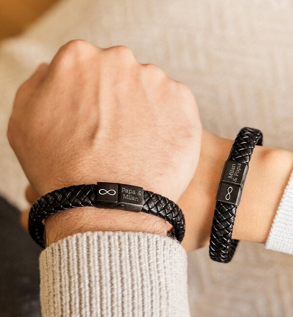 KAYA sieraden Vader & Zoon Armbanden Set I Zwart