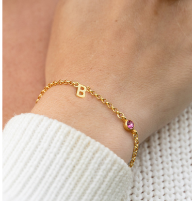 KAYA sieraden Bracelet with Birthstone and Letter