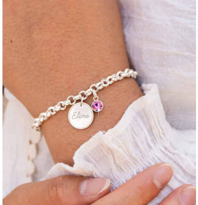 KAYA sieraden Armband met Naam en Geboortesteen 'Beaded'