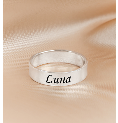 KAYA sieraden Ring with Engraving 5 mm - Silver