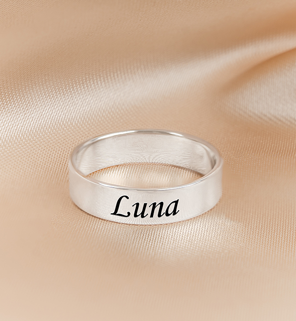 KAYA sieraden Gepersonaliseerde Ring met Gravure- Zilver