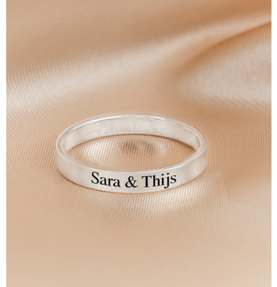 KAYA sieraden Ring with Engraving 3 mm - Silver