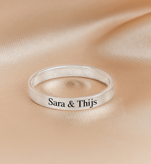 KAYA sieraden Gepersonaliseerde Ring met Gravure - Zilver