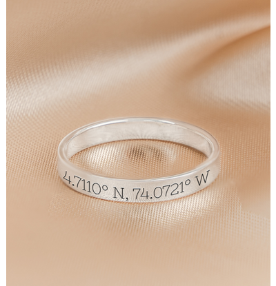 KAYA sieraden Ring met Coördinaten 3 mm