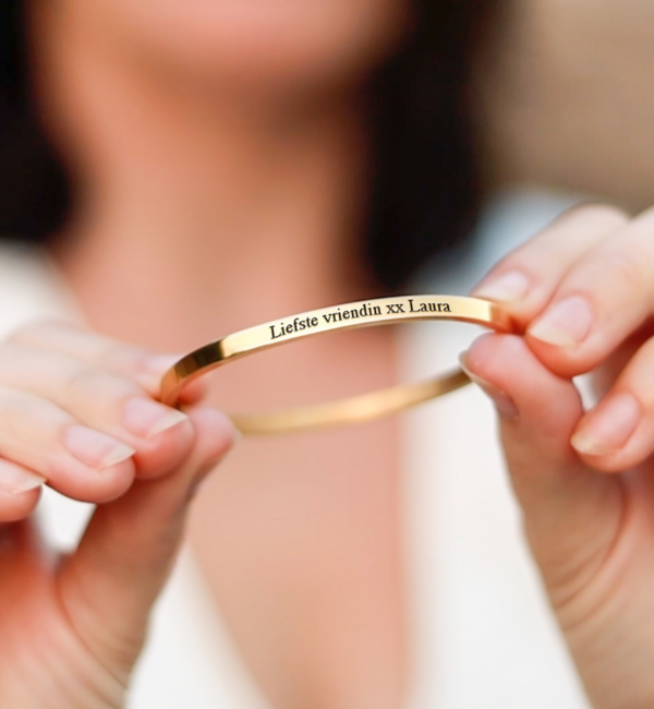 KAYA sieraden Cuff bracelet ‘Classic’ with engraving