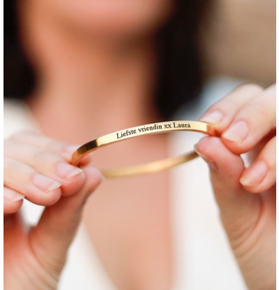 KAYA sieraden Cuff bracelet ‘Classic’ Gold colored