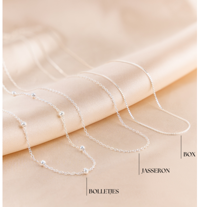 KAYA sieraden Silver box chain necklace (various sizes)