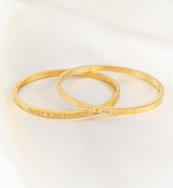 KAYA sieraden Set of 2 Slave bracelets 'Together, we make a family ♡'