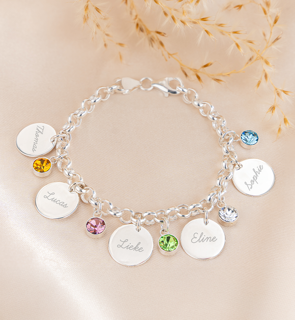KAYA sieraden Gift for Grandma Bracelet with Birthstone I Create Your Own