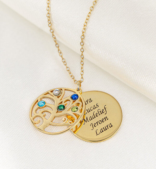 KAYA sieraden Levensboom Ketting met Naam | Stel zelf samen