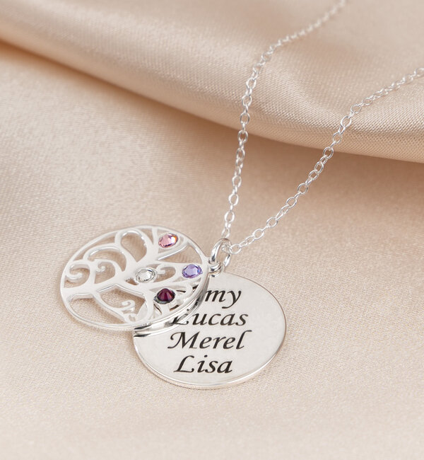 KAYA sieraden Levensboom Ketting met Naam | Stel zelf samen