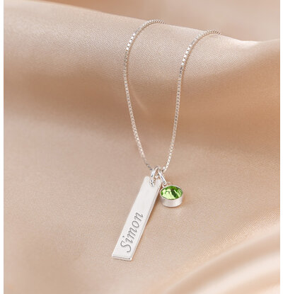 KAYA sieraden Ketting met Naam & Geboortesteen