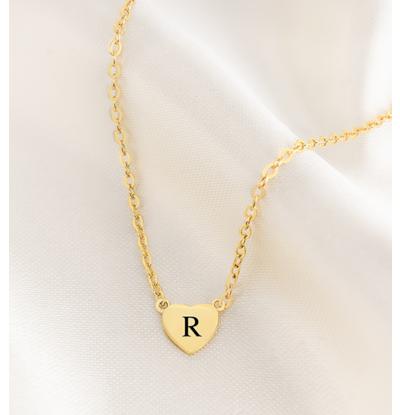 KAYA sieraden Ketting Hartje met Initiaal