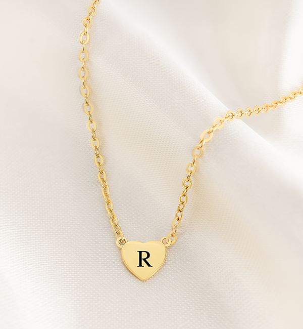 KAYA sieraden Ketting Hartje met Initiaal