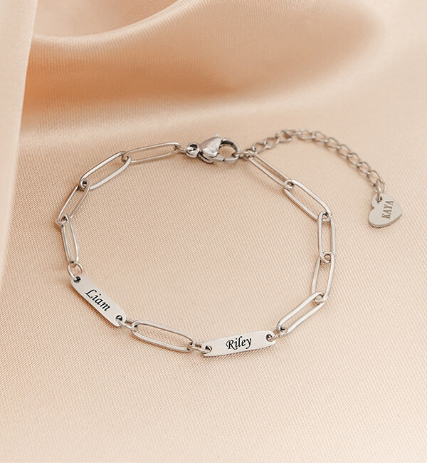 KAYA sieraden Personalized Link Bracelet with 2 Names 'Closed Forever' - Copy - Copy