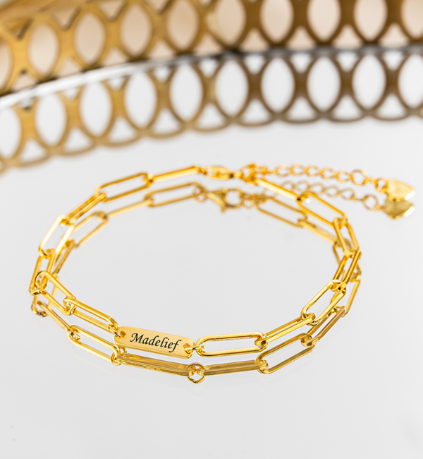 KAYA sieraden Link bracelet with 1 name 'Closed Forever'