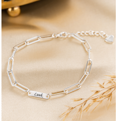KAYA sieraden Schakelarmband met 1 Naam 'Closed Forever'