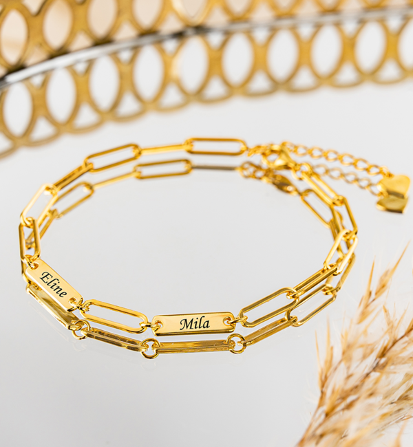 KAYA sieraden Personalized Chain Bracelet with 2 Names ‘Closed Forever’