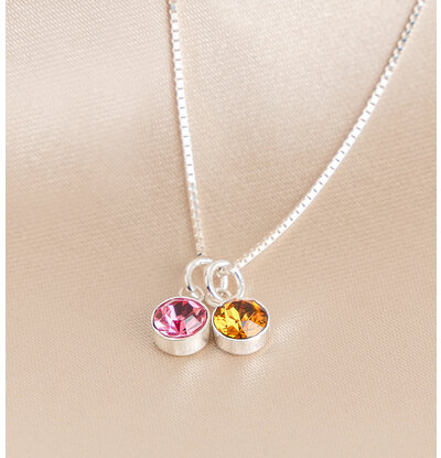 KAYA sieraden Ketting met 2 Geboortestenen
