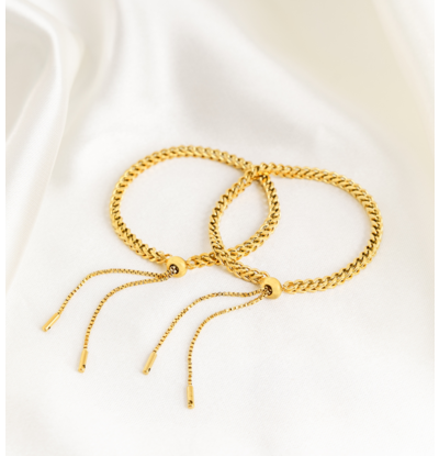 KAYA sieraden Mother and Daughter Bracelet Set 'Herringbone' | Stainless Steel