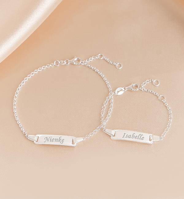 KAYA sieraden Bracelet Set ‘Classic Bar’ with Engraving