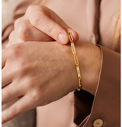 KAYA sieraden Personalized Chain Bracelet with 4 Names ‘Closed Forever’