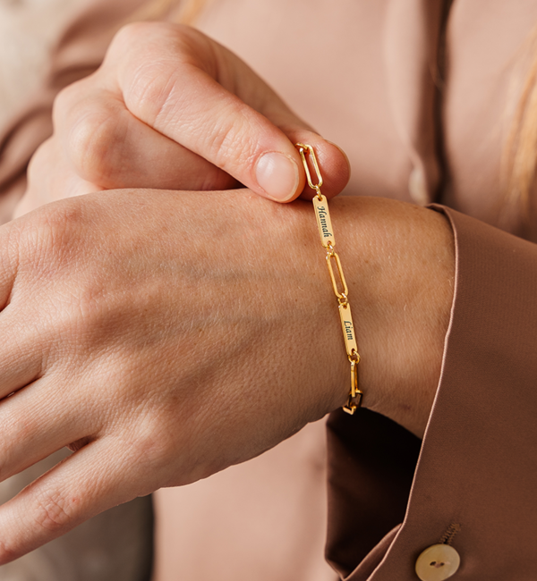 KAYA sieraden Personalized Chain Bracelet with 4 Names ‘Closed Forever’