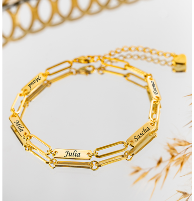 KAYA sieraden Gepersonaliseerde schakelarmband  'Closed Forever' | Kies je namen