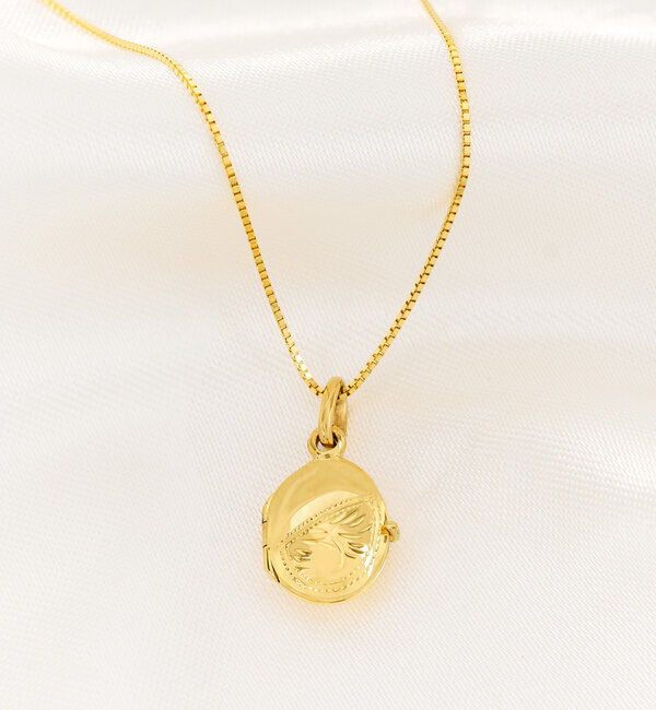 Gegraveerde sieraden Kinderketting met Foto 'Vintage' Ovaal Medaillon